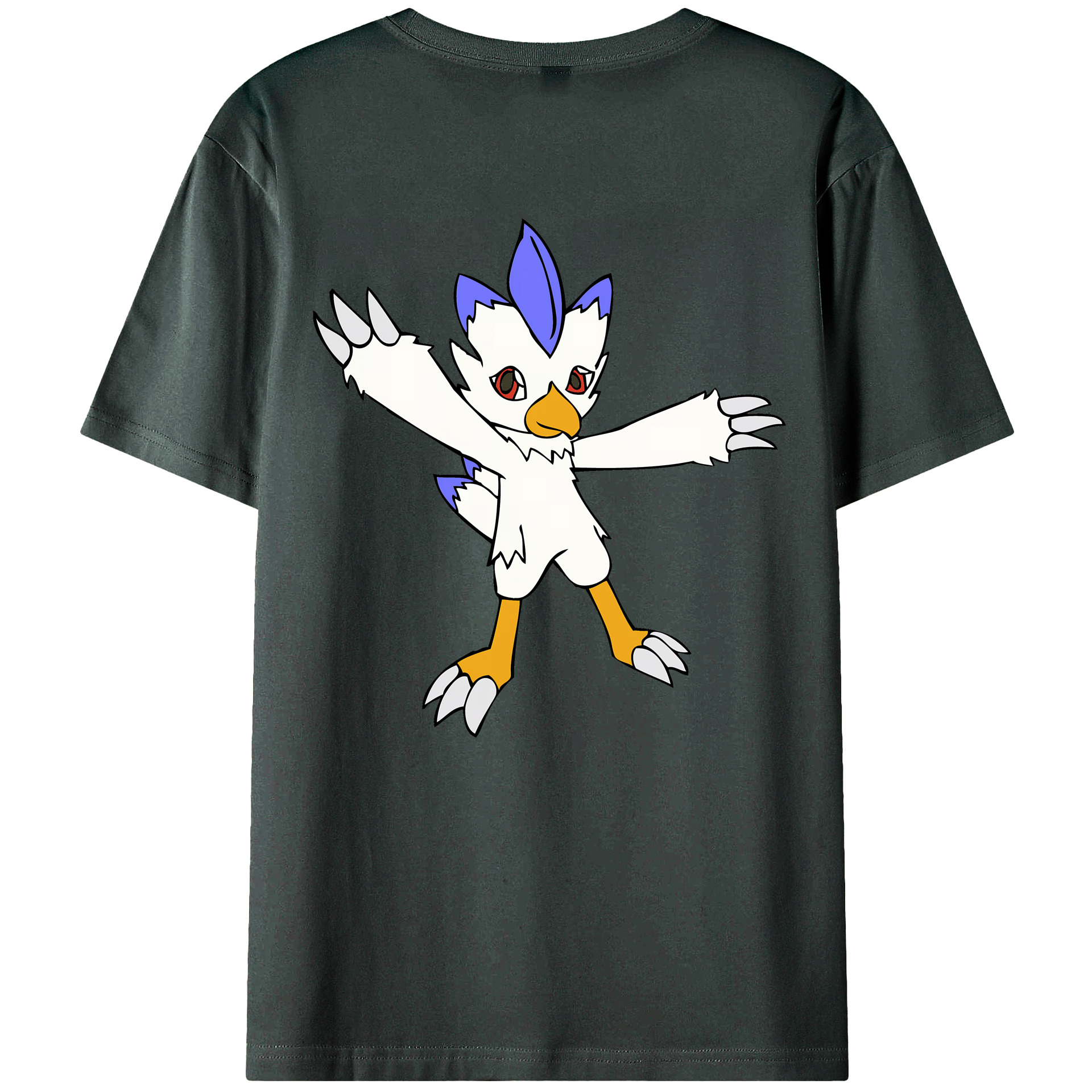 （画像用） Digimon デジタルモンスター/デジモン 綿100％ メンズ半袖Tシャツ（バックプリント） 通気性